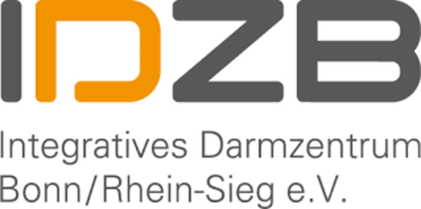 Logo mit den Buchstaben 'IDZB' in Grau und Orange sowie dem Text 'Integratives Darmzentrum Bonn/Rhein-Sieg e.V.' darunter