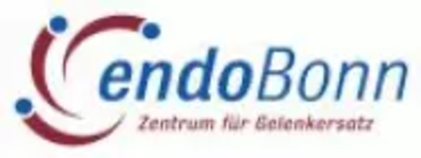 Logo mit dem Schriftzug 'endoBonn Zentrum für Gelenkersatz' und einem stilisierten halbkreisförmigen Design mit Punkten