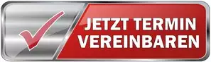 Rechteckiger Button mit abgerundeten Ecken in Rot und Silber mit einem Häkchen links und dem Text 'JETZT TERMIN VEREINBAREN'